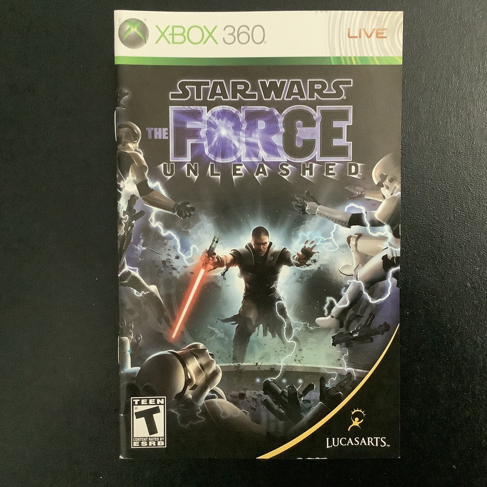 Star Wars The Force Unleashed Xbox 360 Instruction Manual Only