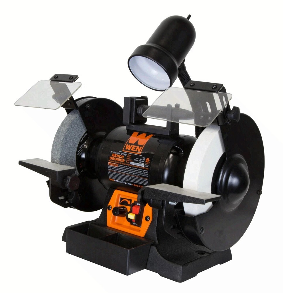 WEN̶ BG4280 8 Inch Bench Grinder Variable Speed 5 Amp Work Light