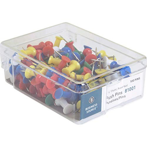 Business Source Pushpin, Assorted (81001) 10" x 2.5" x 14.4",