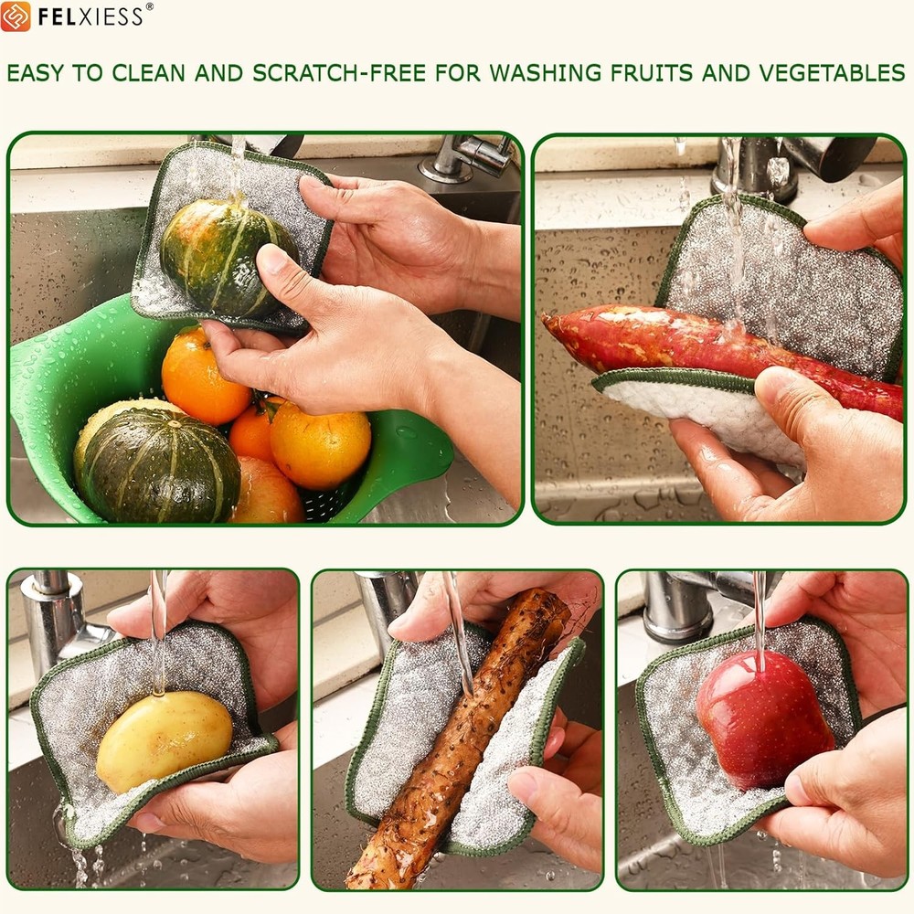 2026 New Double Side Non Scratch Wire Dishcloths,Multipurpose Wire Dishwashing