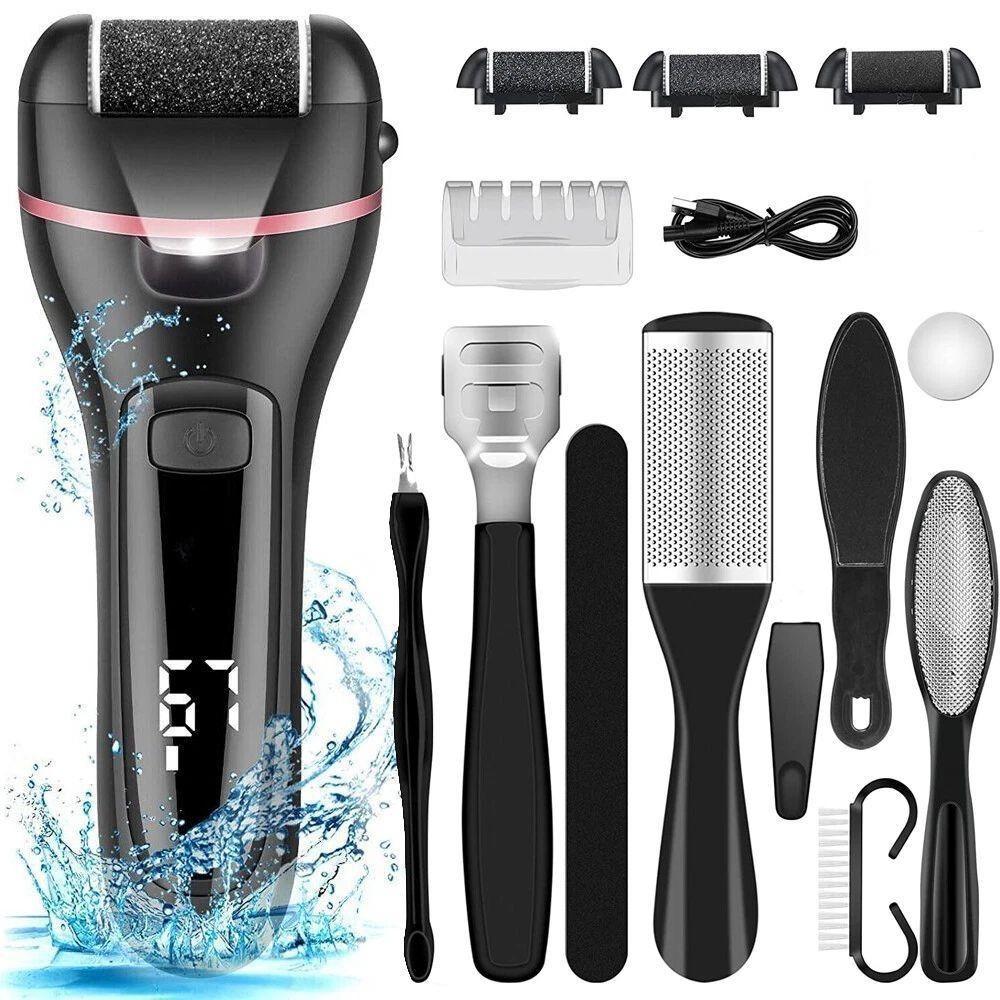 Electric callus remover test winner with3 replacement rollers to remove calluses