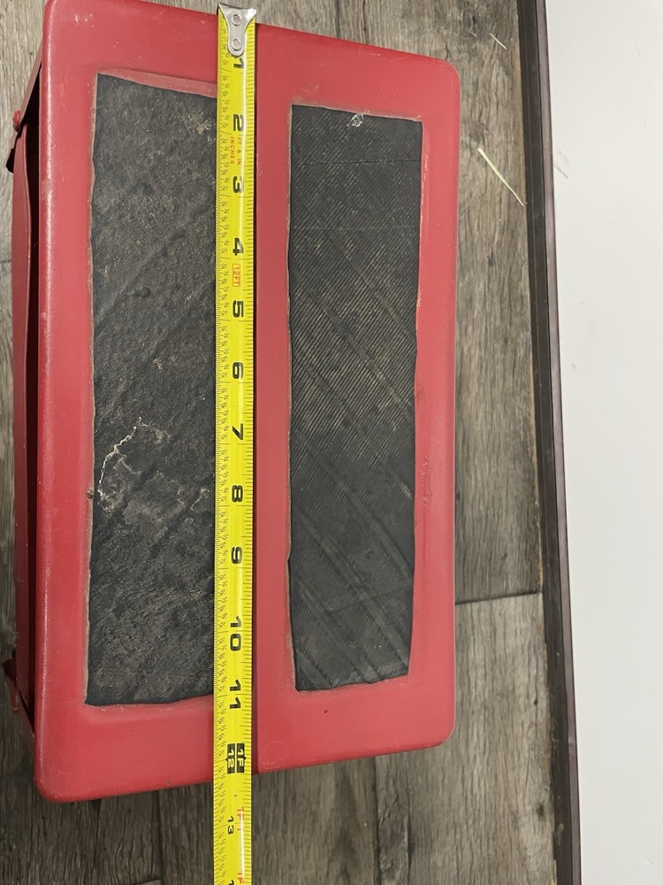 Small Red Metal Step Stool W/ Rubber Grips 9”X7”X12” - READ