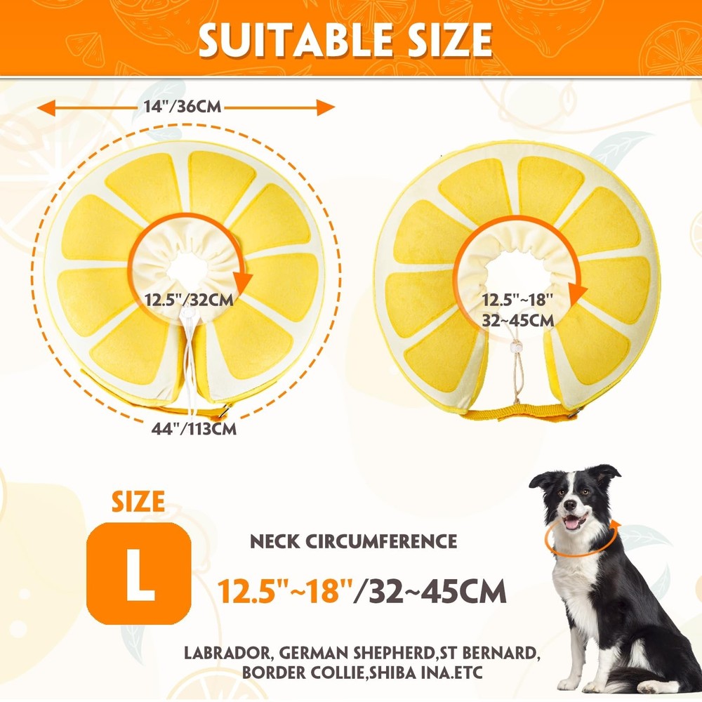 Inflatable Dog Cone, Protective Inflatable Collar for Large Dogs,Soft Adjusta...