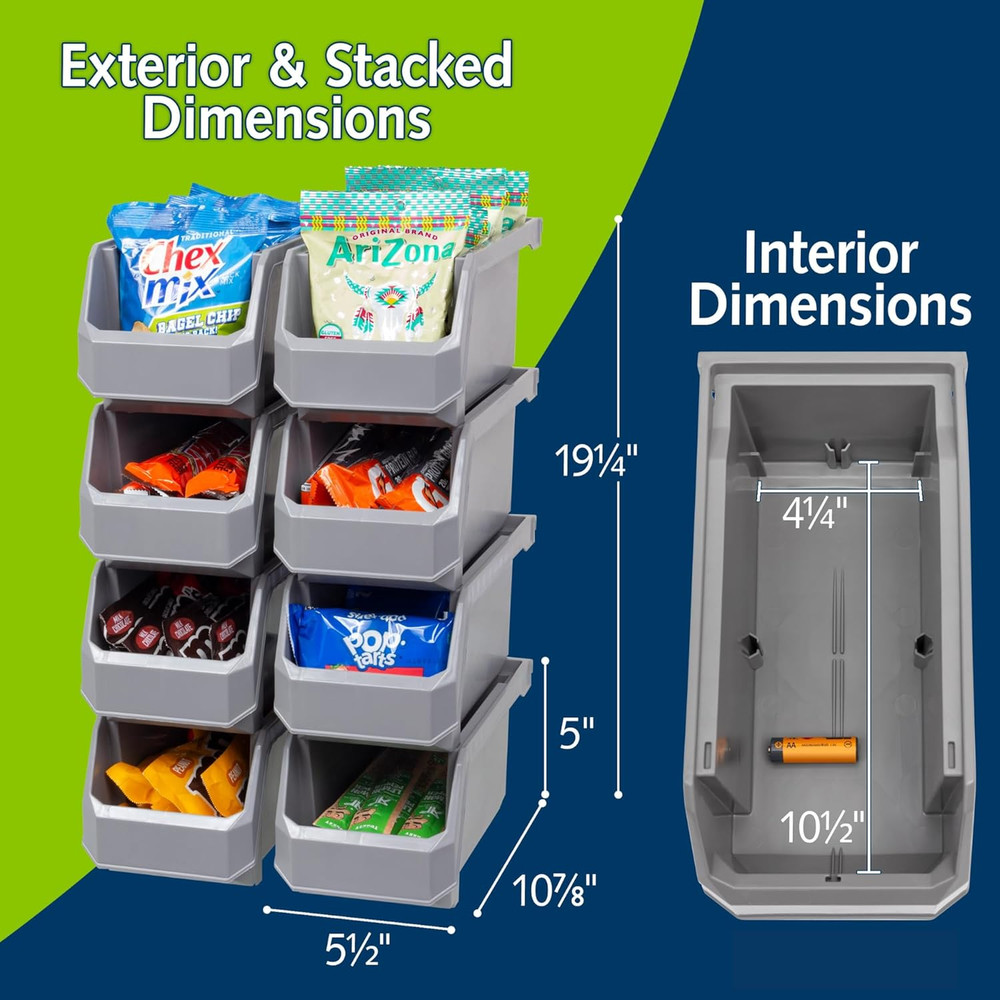 Plastic Containers for Organizing and Storage Bins for Closet, Kitchen, Office,