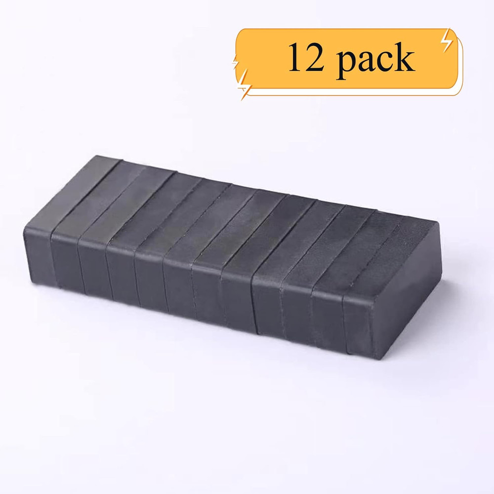 12pc Ceramic Ferrite Rectangular Magnets 1-7/8x7/8x3/8 Grade 8 Crafts US