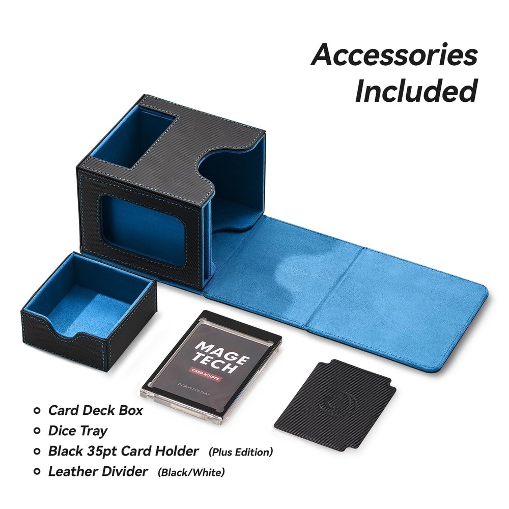 Mage Tech Card Deck Box for MTG Commander - Patented Design, Commander Display,