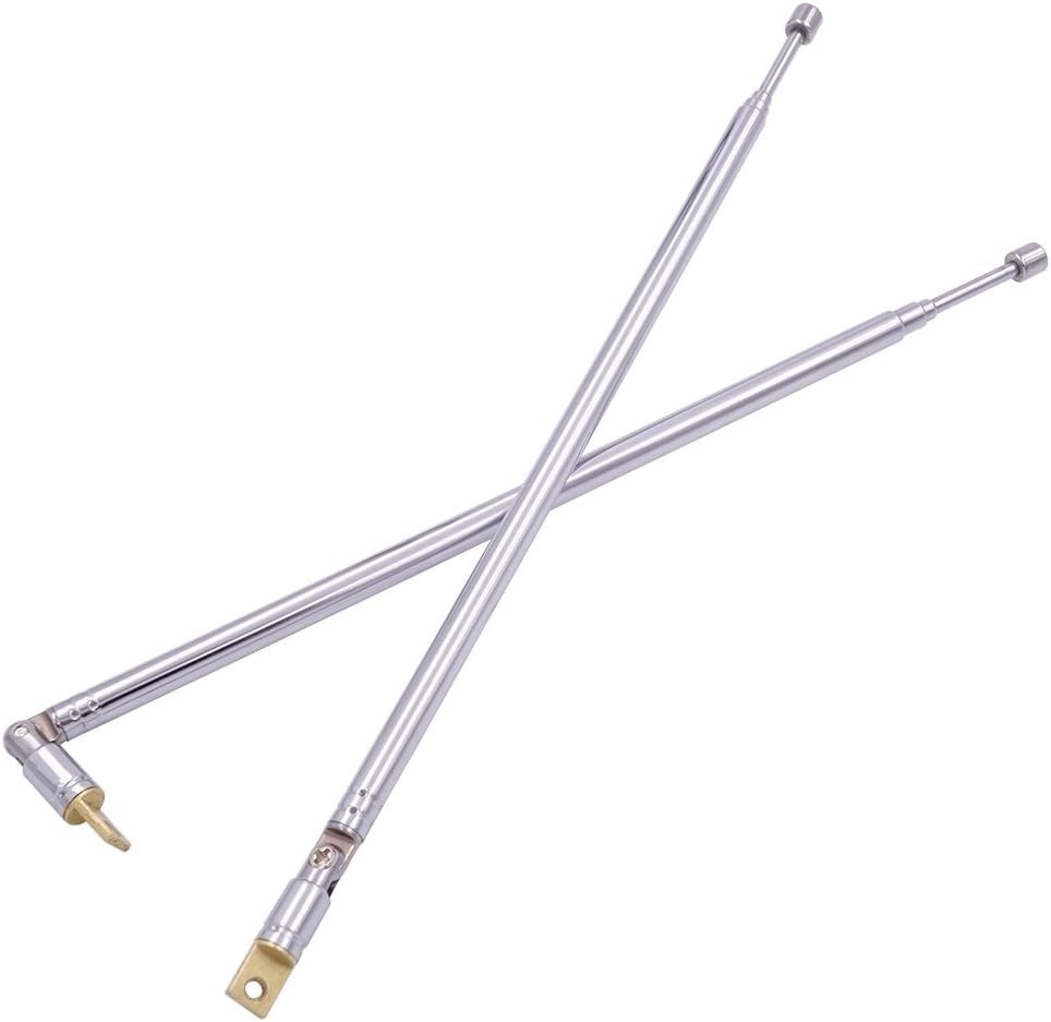 FM Radio Antenna, 2-Pack Telescopic AM Antenna Replacement Silver