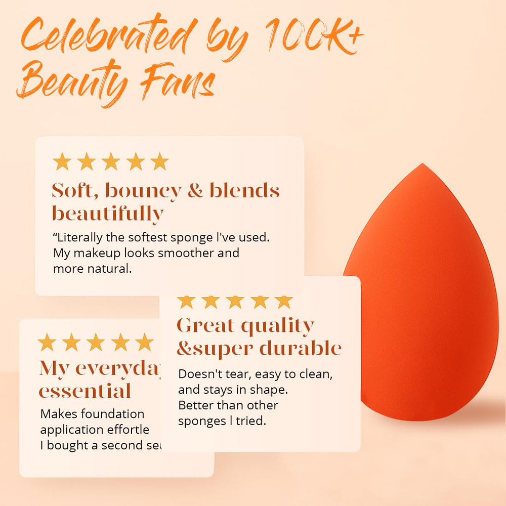 Makeup Sponge Set Pack Micro Porous Low Absorption Soft Latex Free Foundation B