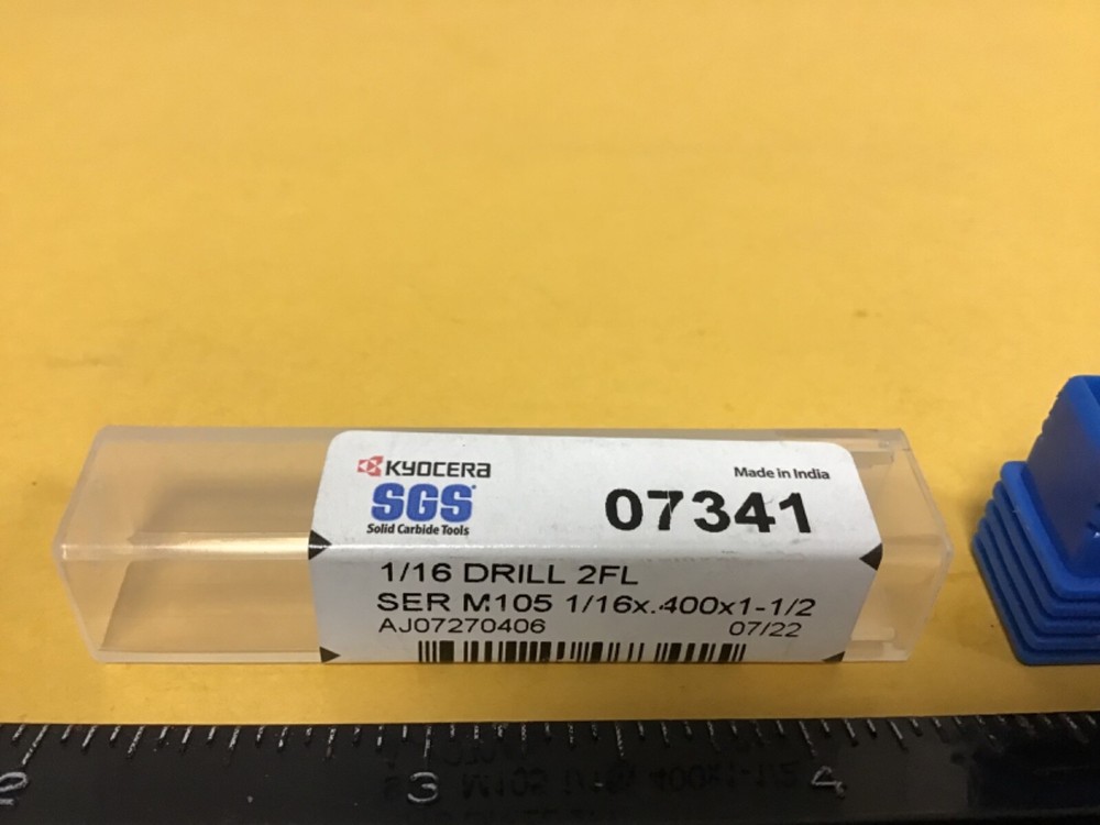 New SGS 1/16" Carbide Micro Drill, 07341