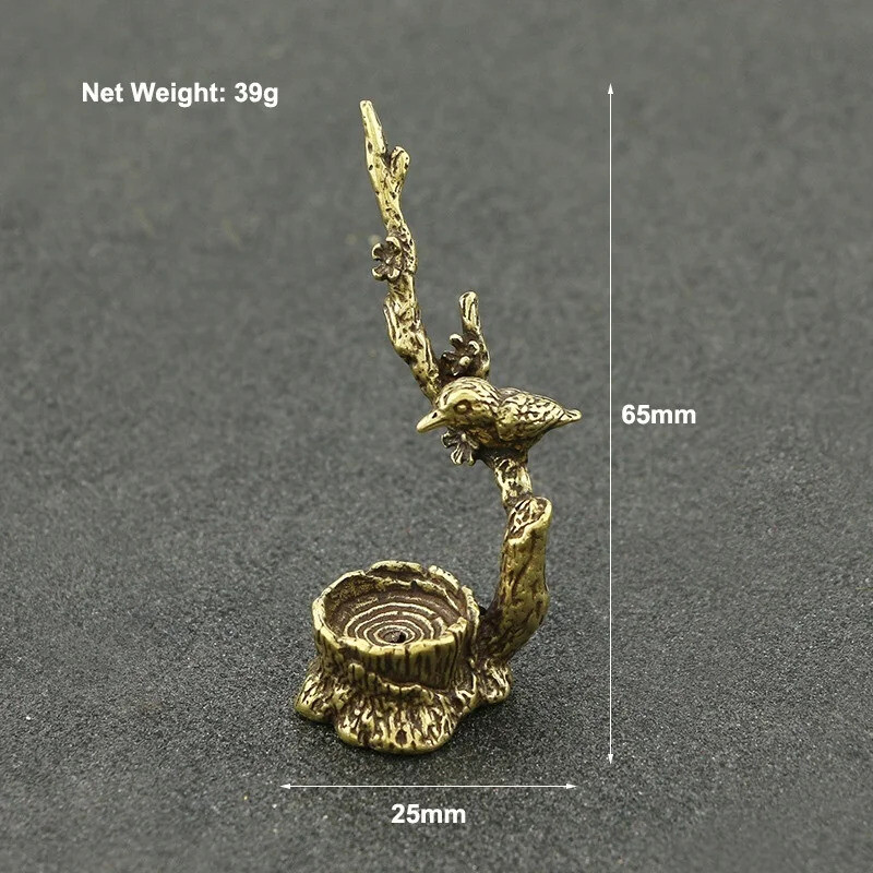 Antique Copper Plum Tree Branch Decoration Creative Stump Incense Burner