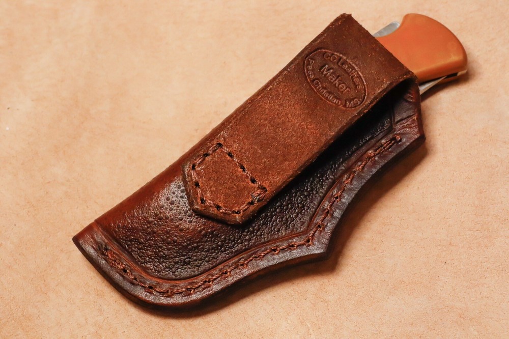 Custom Leather Sheath w/deer for Buck 110