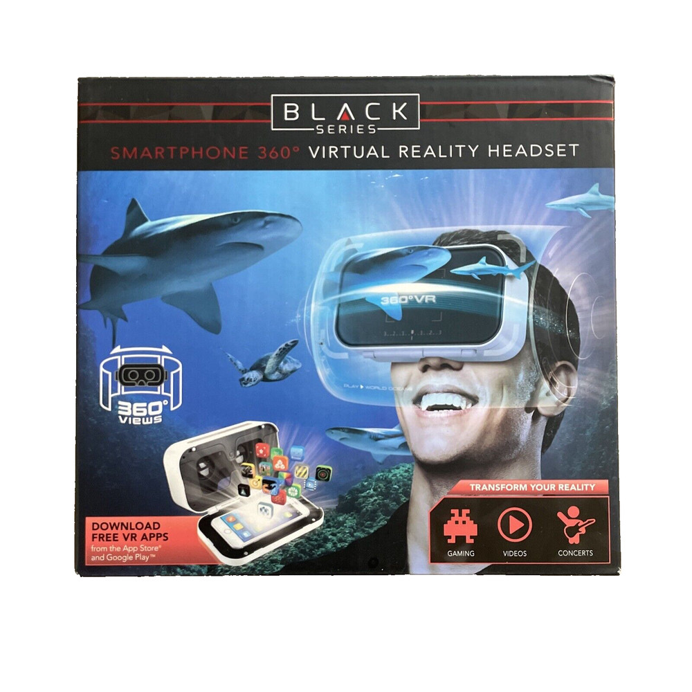 Black Series Smartphone 360 Degree Virtual Reality Headset w/ Head Strap