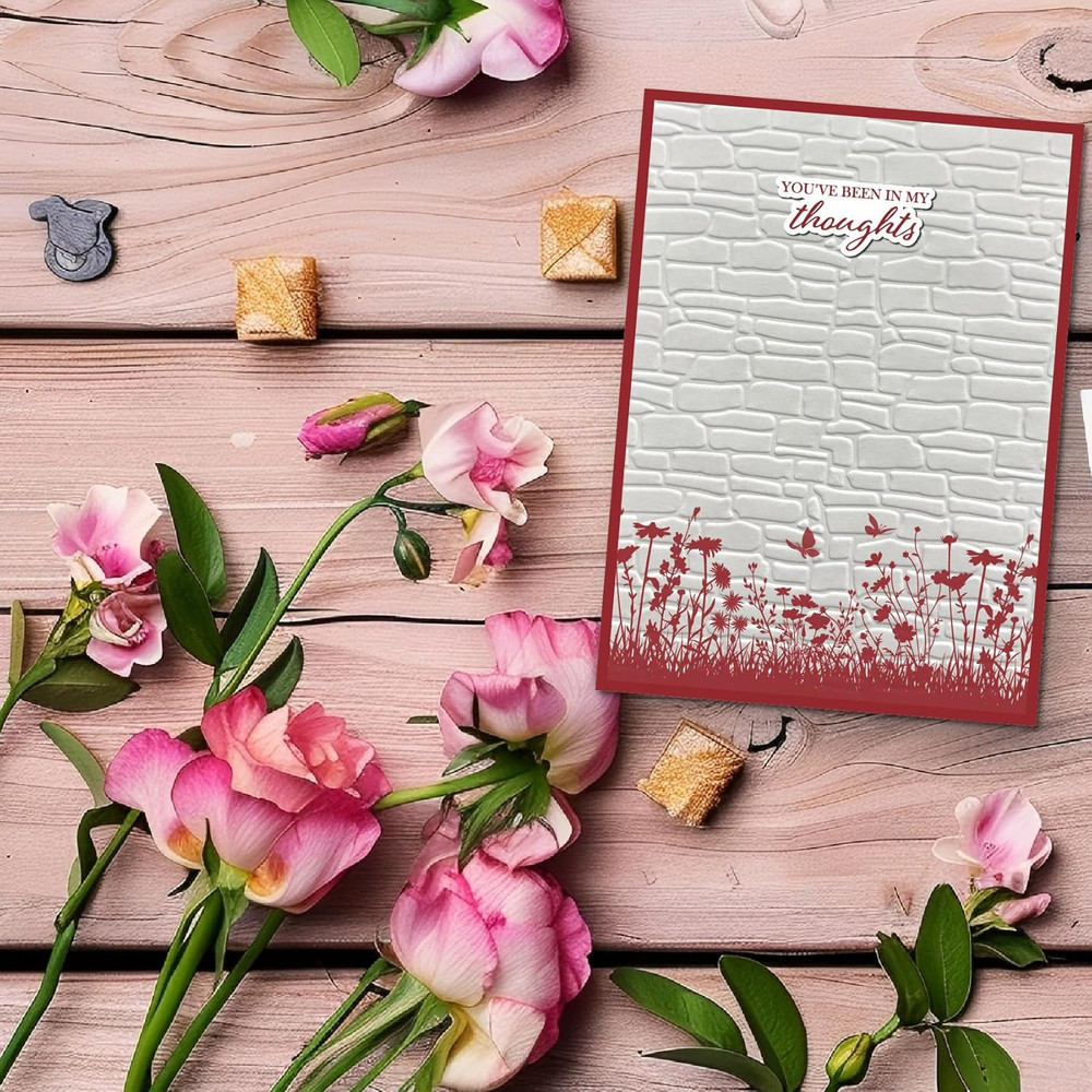 Brick Wall Embossing Folders for Card Making Bricks Textured Embossing Folder fo