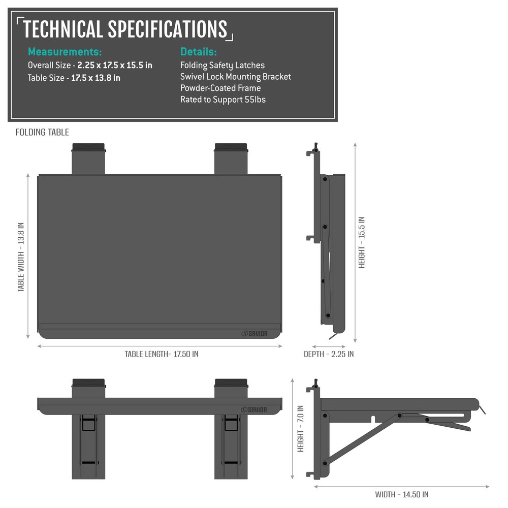 [SAVIOR] Wall Rack System Heavy Duty Folding Work Bench Utility Gun Clean Mount