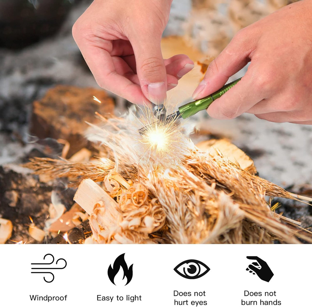 3PCS Ferro Rods - Compact Fire Starter Sticks with Scraper Striker Fire Steel St