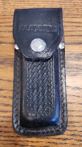 Maxam 6x2 1/2 Leather Folding Knife Case!!! Used Case Is In Great Condition!!!