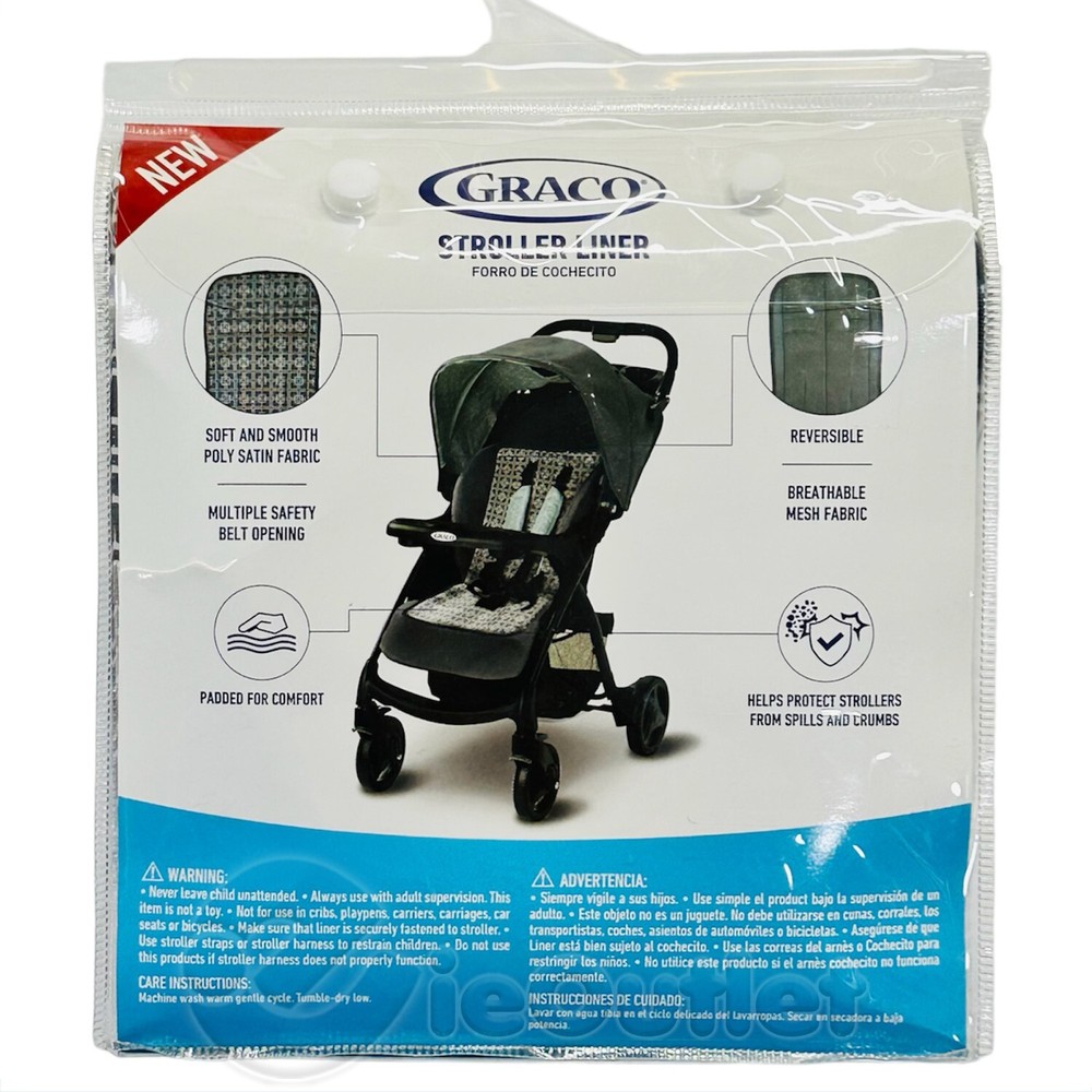 NEW GRACO Soft Smooth Reversible Breathable Stroller Liner Seat Stain Protector