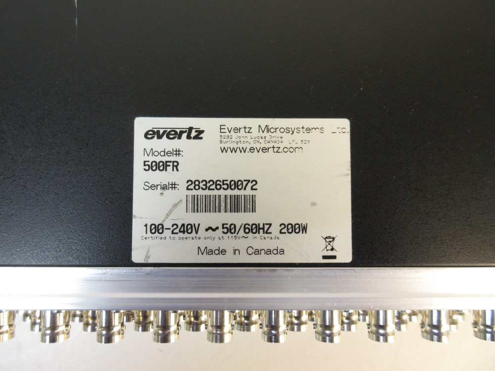 Evertz 500FR Compact Distribution Main Frame Only