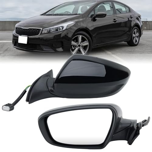 Left Driver Side Mirror Compatible with 2017 2018 Kia Forte Left L-5 Pins black