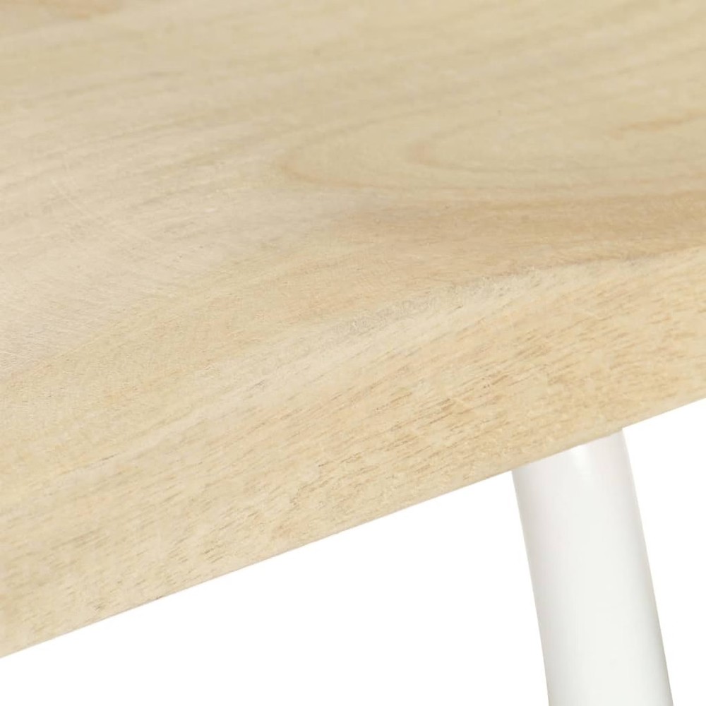Bar Stool Set of 2 Bleached wood, White