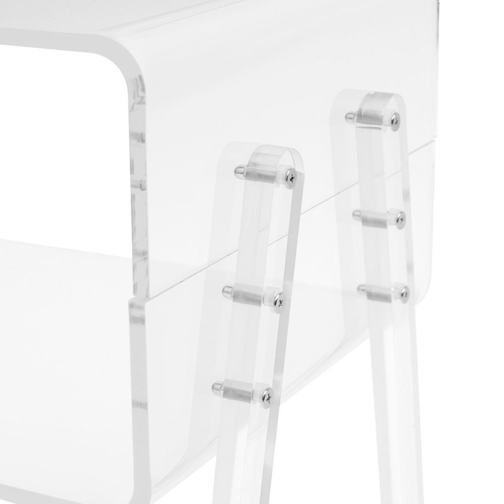 Acrylic Side Table, 2-Tier End Table with Open Storage for Small Spaces, Clear
