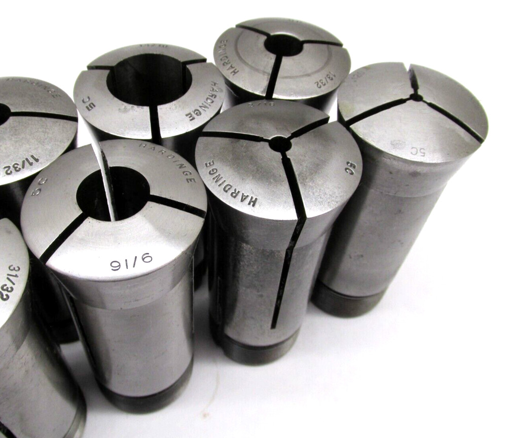 10 ASSORTED HARDINGE 5C ROUND COLLETS