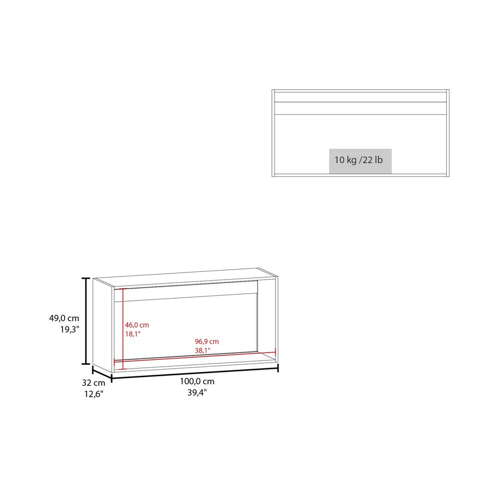 Oklahoma Wall Cabinet in melamine, Two Doors