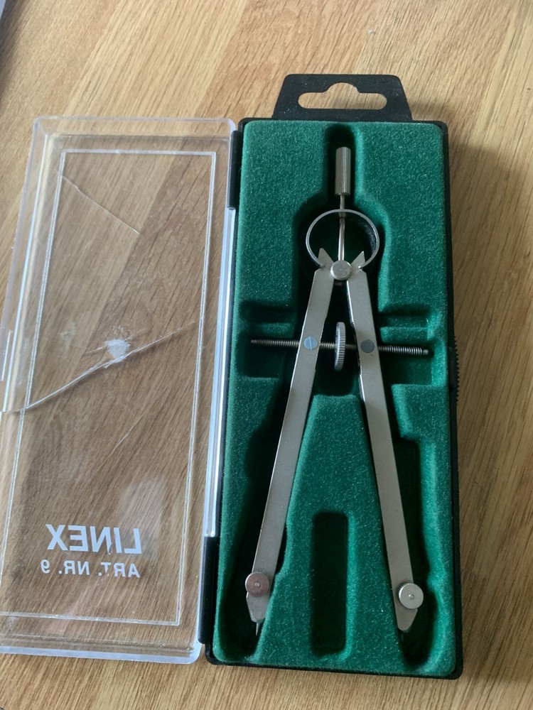 Linex ART. NR. 9 Compass Set Vintage Complete Drawing Compass Artwork