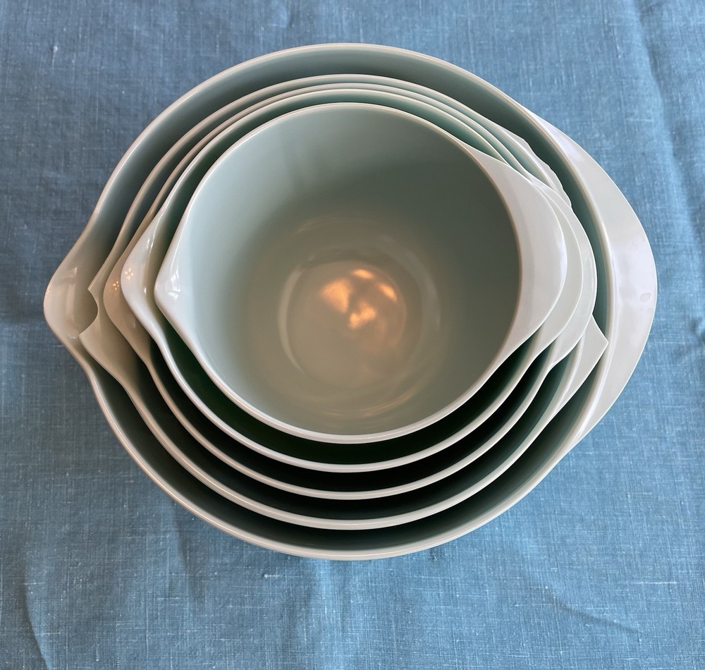 5 Sizes Melamine Pour Spout Nesting Mixing Bowls Robin Egg Blue