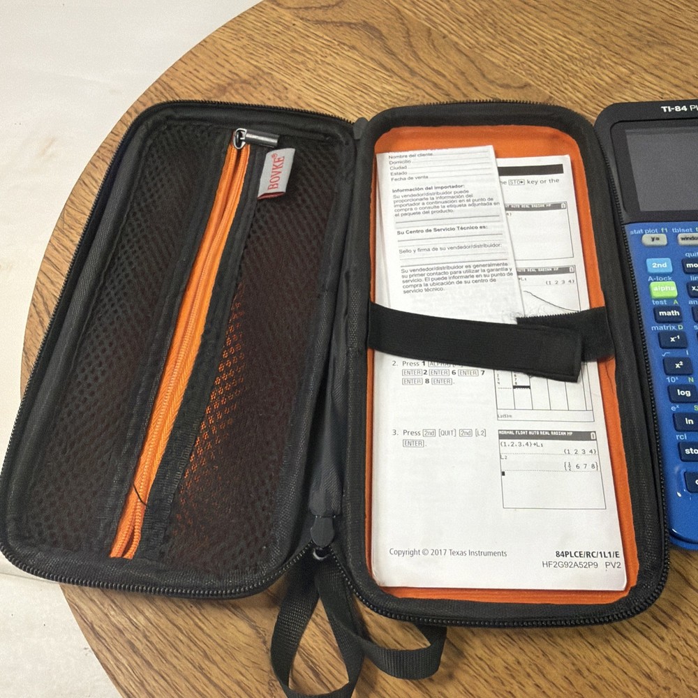 Texas Instruments TI-84 Plus CE Graphing Calculator - Blue With Case