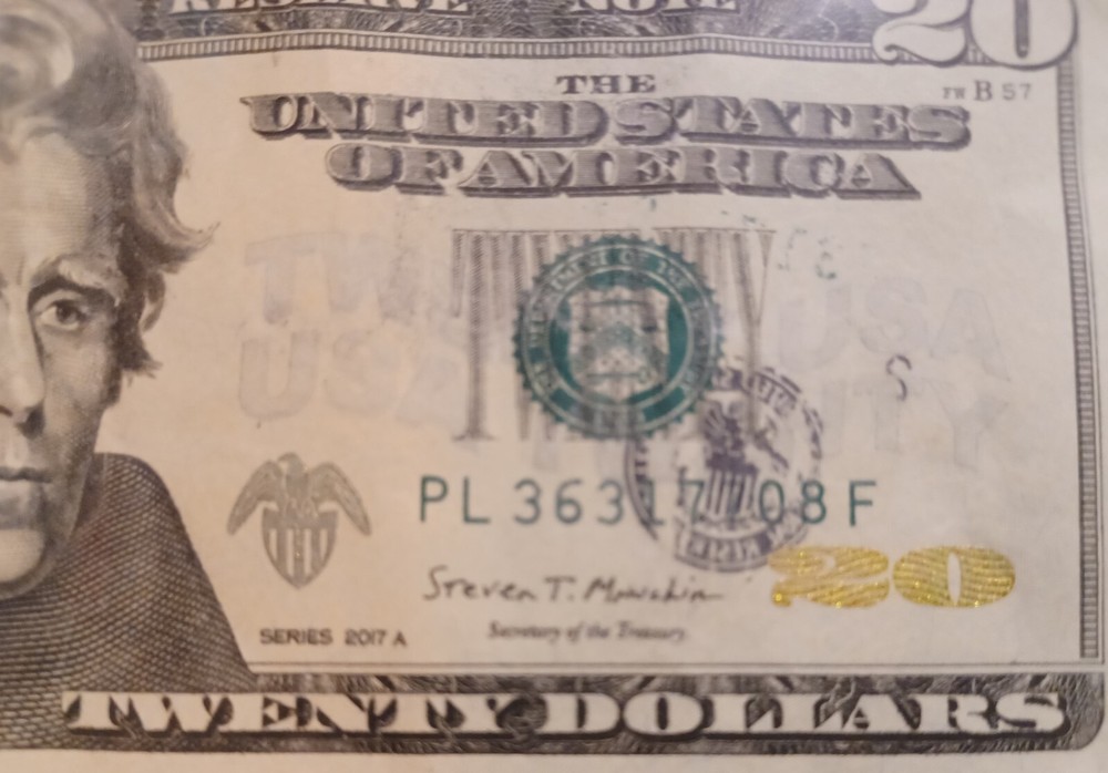 Error $20 Bill Series 2017A Over Print