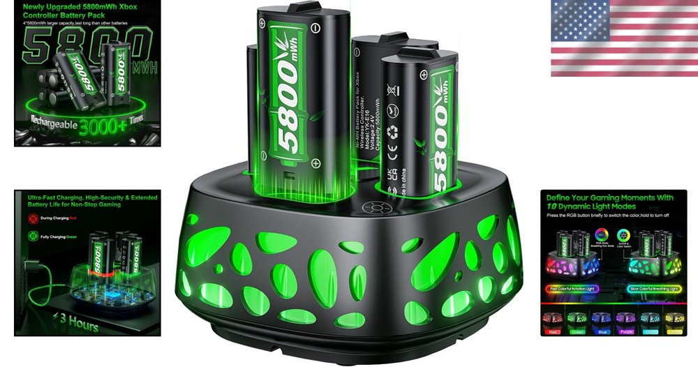 Rechargeable Xbox Controller Battery Pack with Charger - Multi-Compatibility