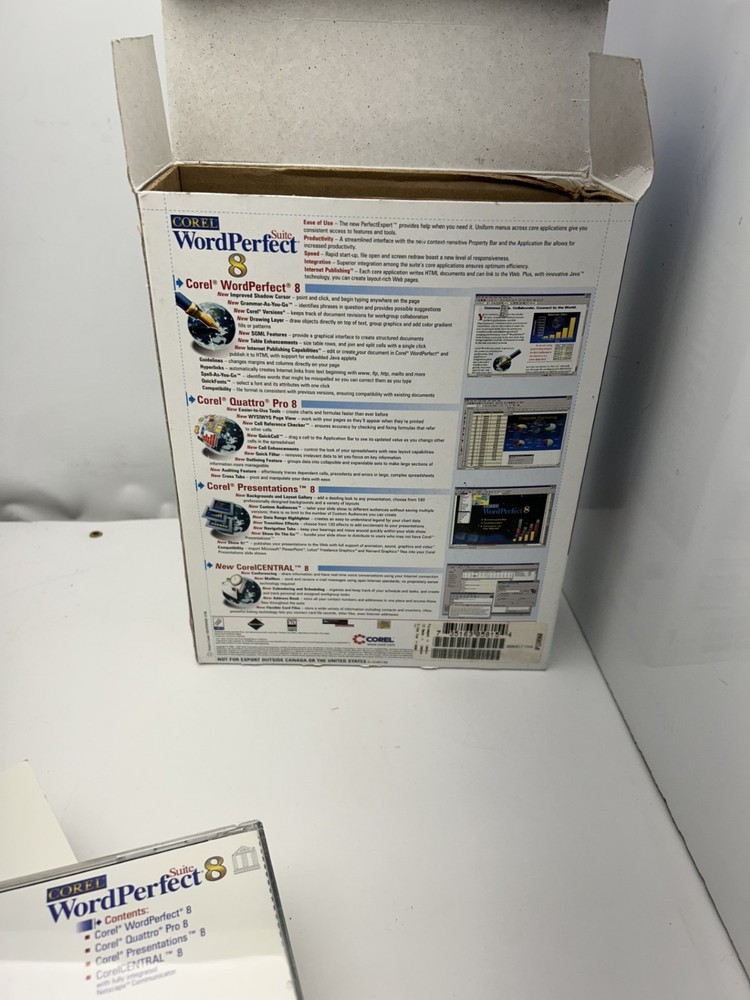Corel WordPerfect Suite 8 Software See Description