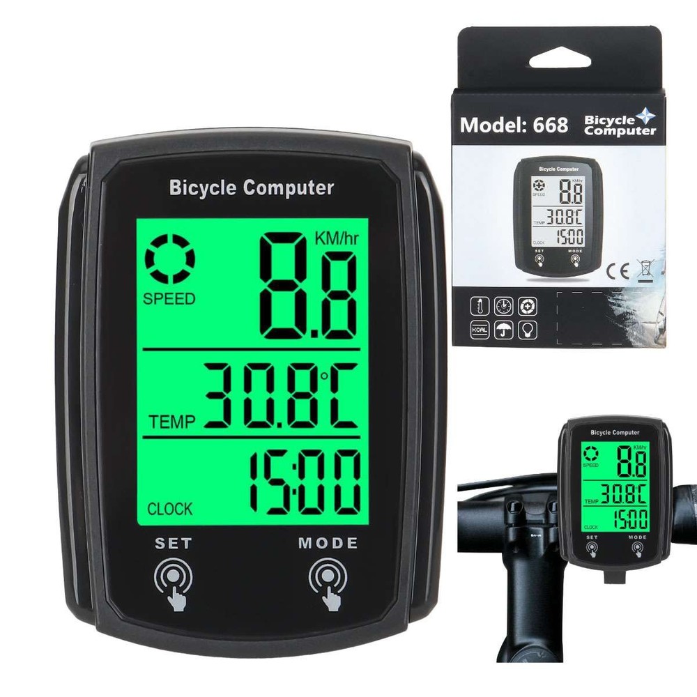 LCD Digital Bicycle Computer Bike Backlight Speedometer Odometer Waterproof US