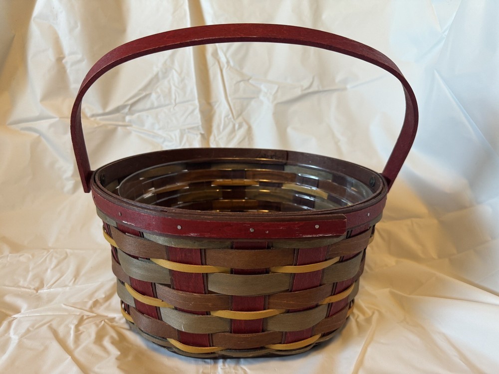 Longaberger 2011 Crimson Hill Oval Basket & Protector