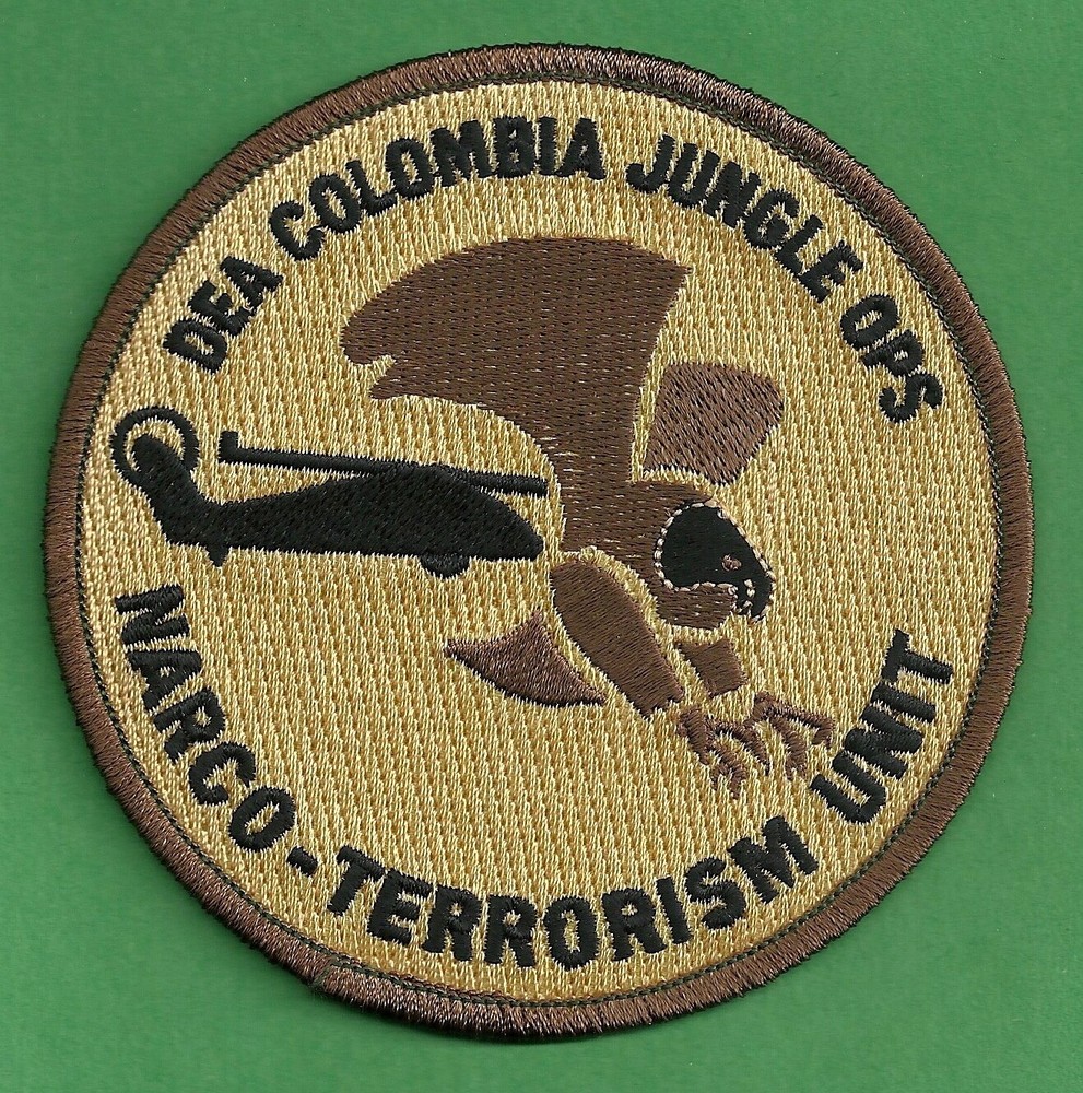 DEA COLOMBIA JUNGLE OPERATIONS NARCO TERRORISM UNIT PATCH TAN