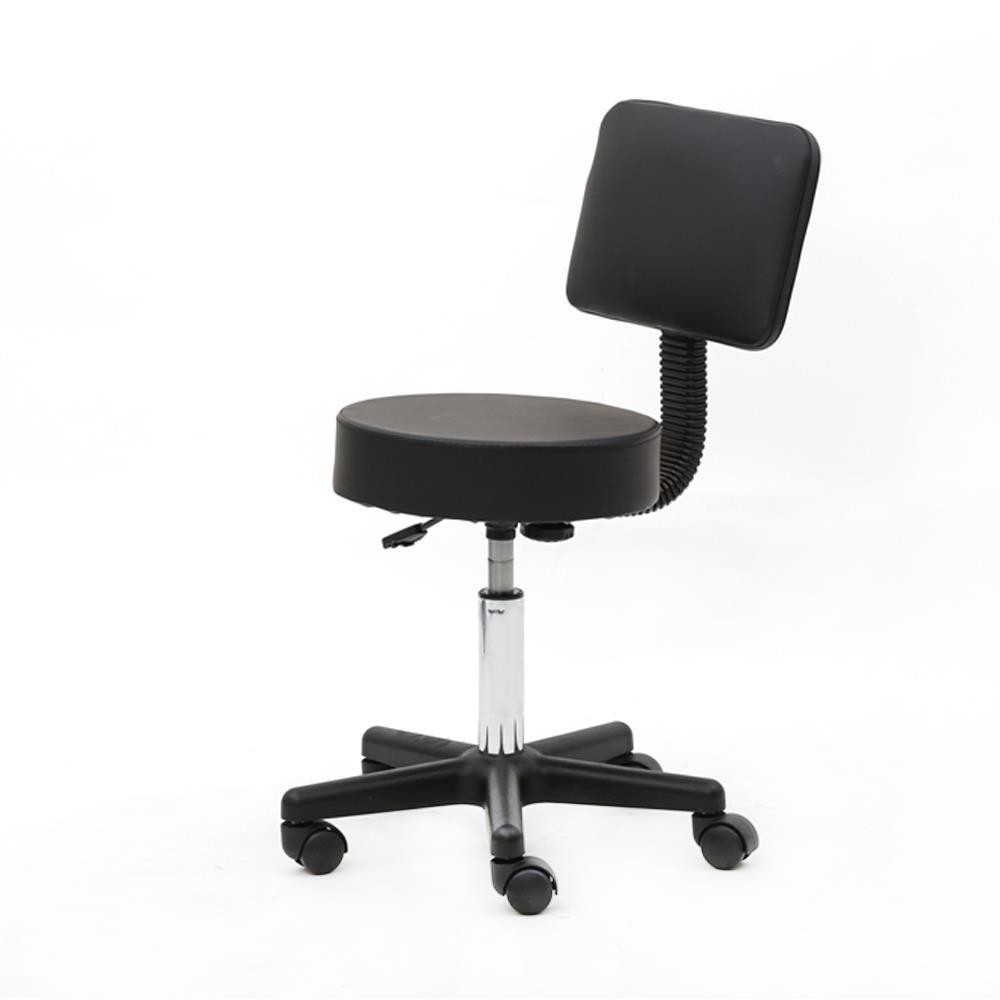 Rolling Salon Stool w/ Backrest Massage Spa Chair Support Adjustable Height
