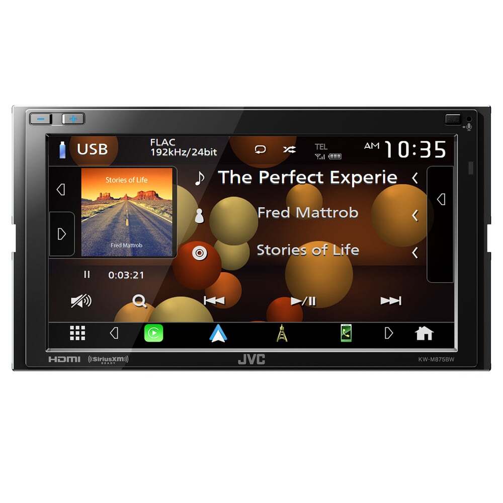JVC KWM875BW 6.8” Double-DIN Touchscreen Multimedia Receiver