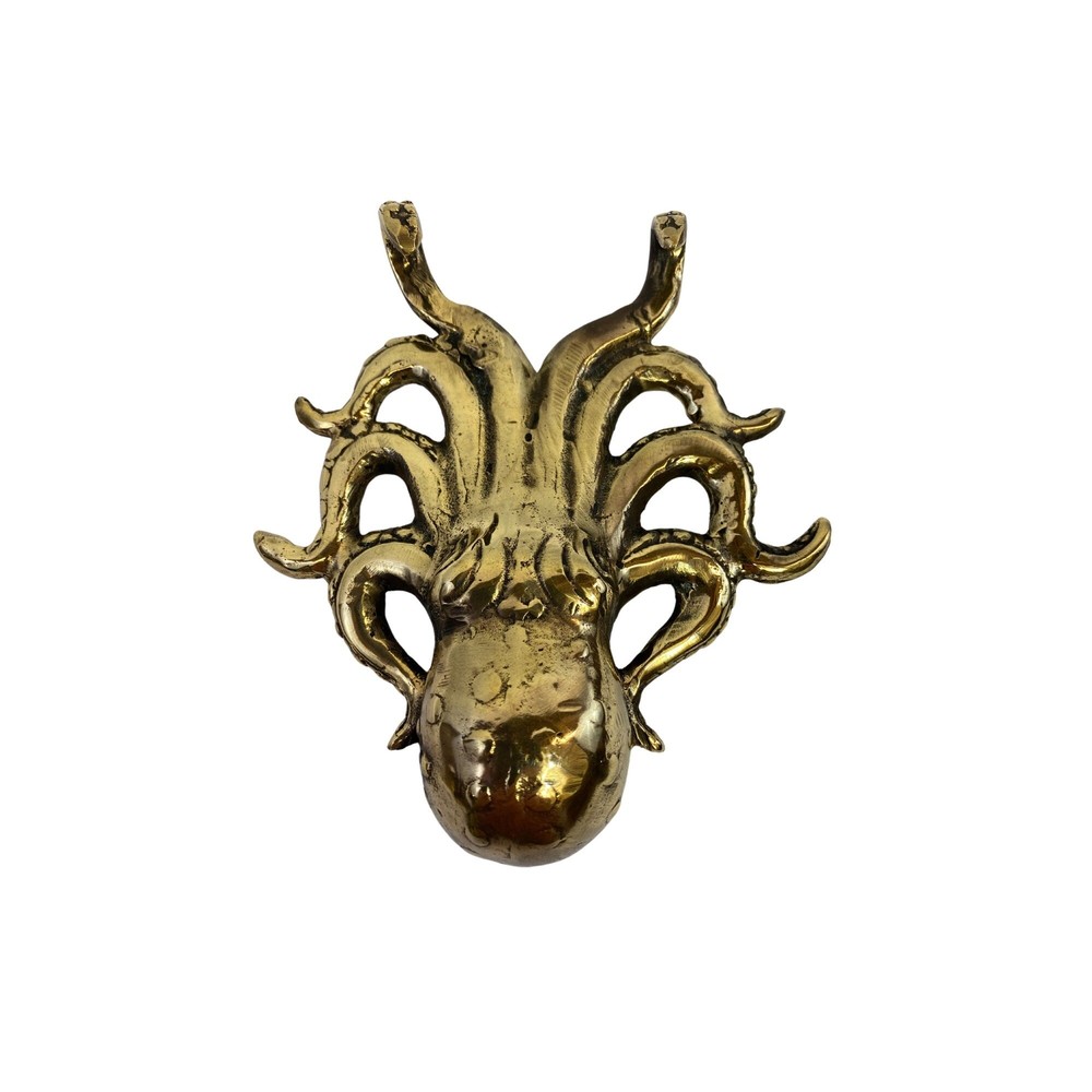 Octopus Kraken Wall Hook Solid Bronze Nautical Beach cottage Decor Bali Art