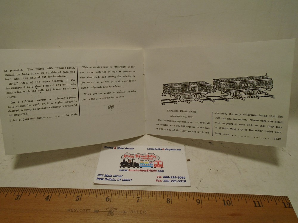1903 LIONEL BLACK AND WHITE CATALOG REPRINT