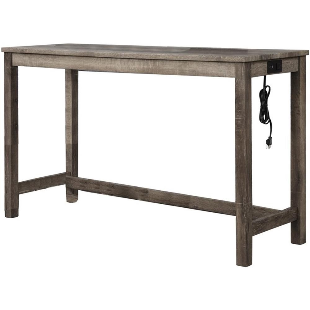 Best Master Furniture Yosef Rectangular Transitional Wood Bar Table in Oak
