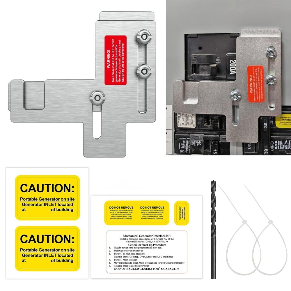 Generator Interlock Kit Compatible with Siemens or Murray 150 and 200 amp...