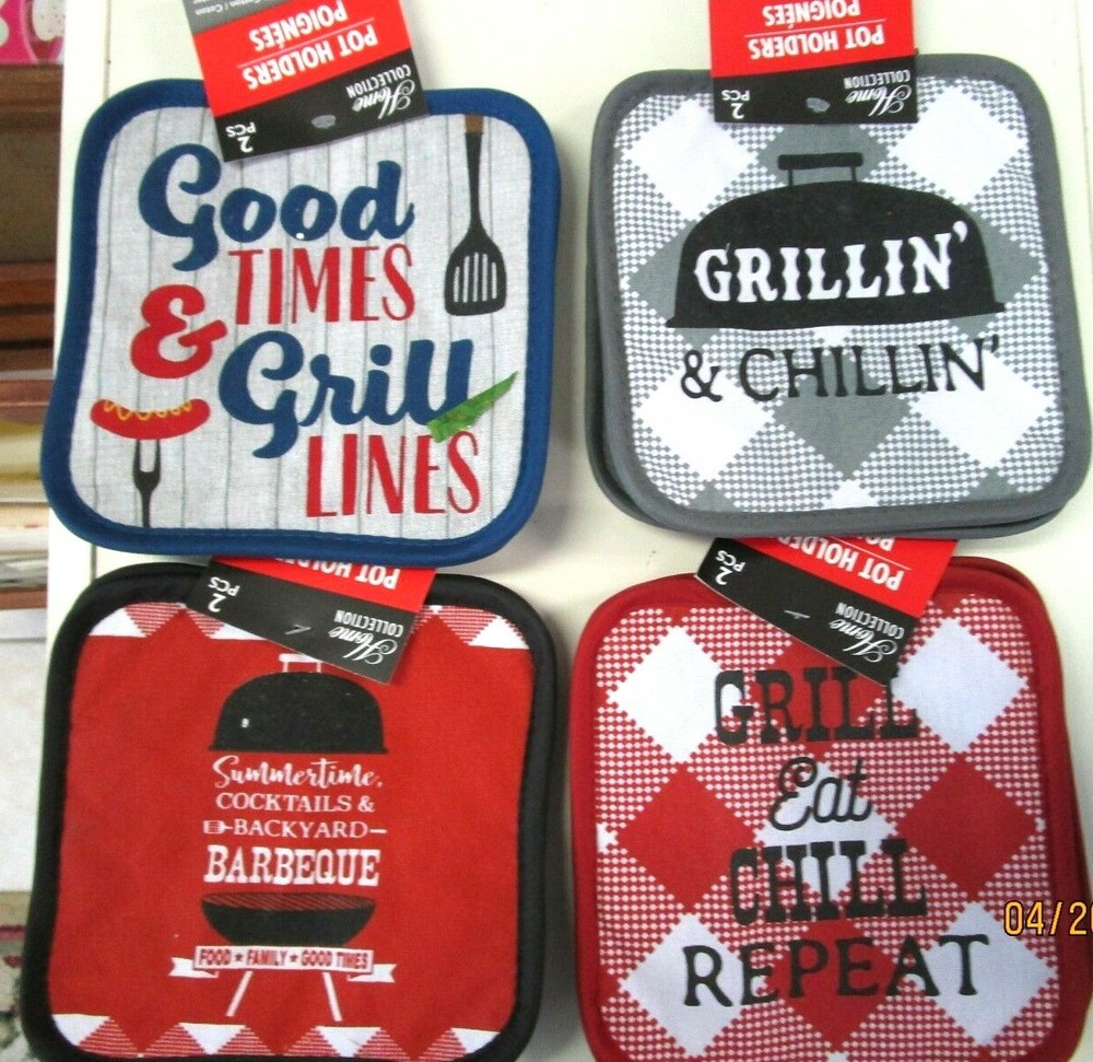 POT HOLDERS..7" X 7"..BARBAEQUE AND GRILLING