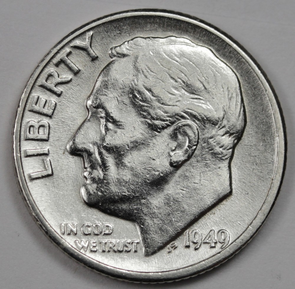 1949-p Roosevelt Dime.  High Grade.  (Inventory B)