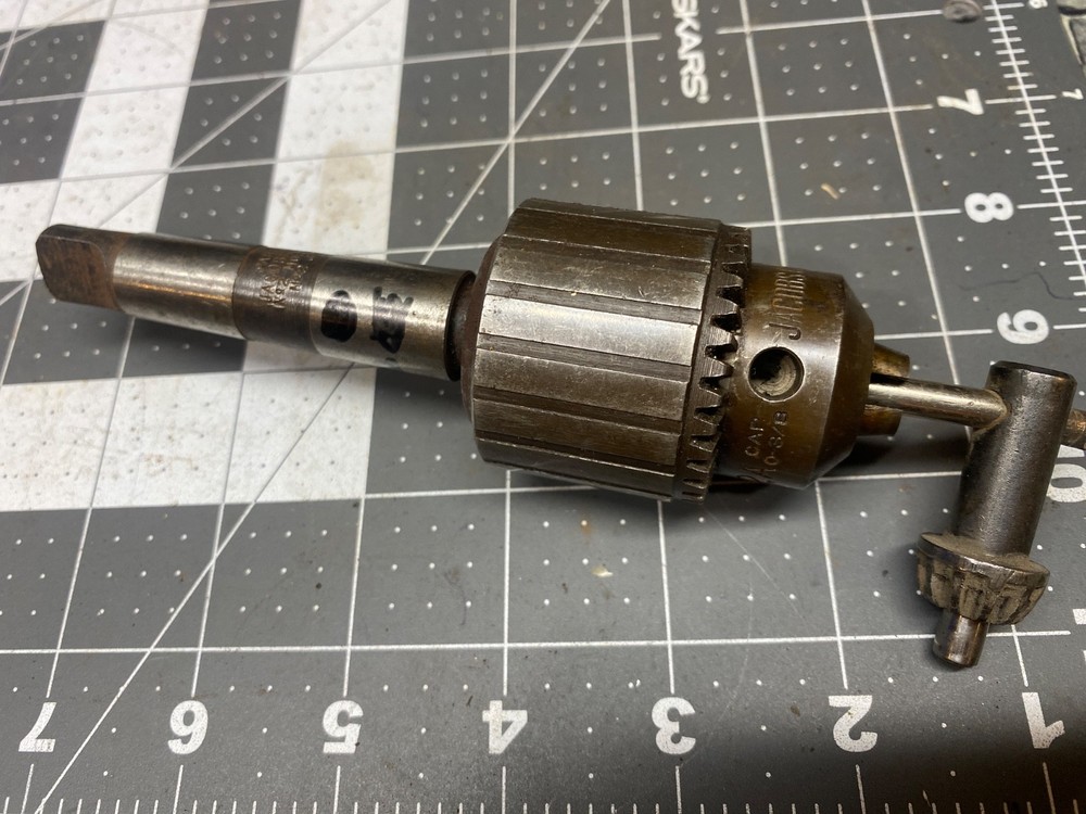 2A Jacobs Drill Chuck , w/Morse #2 Taper, with key