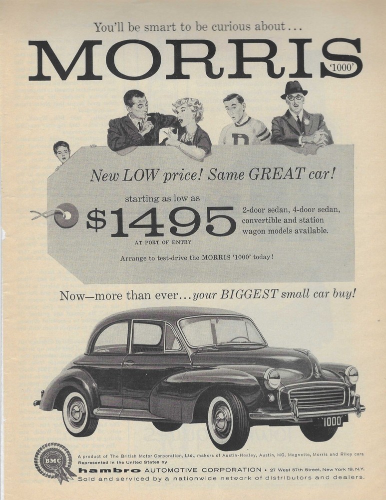MORRIS 1000 ORIGINAL PRINT AD