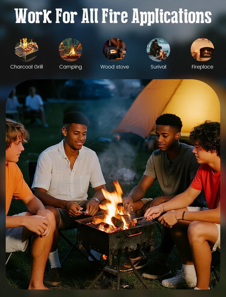 E500 Natural Fire Starter Cubes 32 Pack Pine Firestarters BBQ Fireplace Campfire