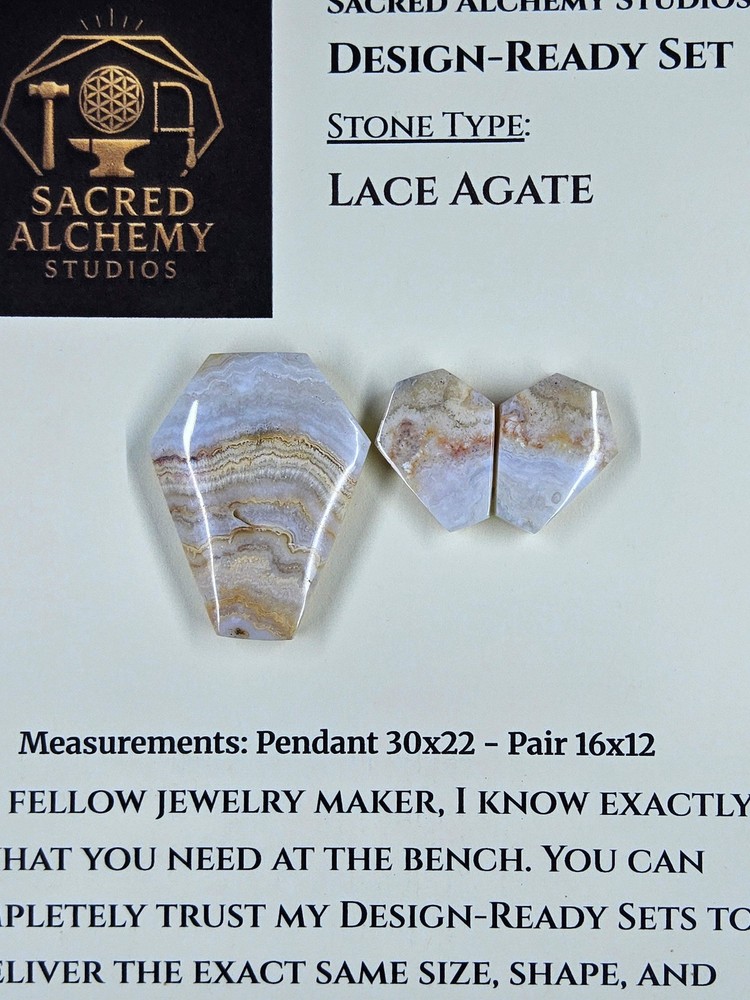Coffin Shape - Lace Agate - Design-Ready Sets