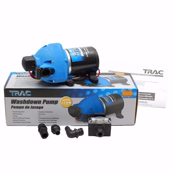 Trac Boat Washdown Pump T10073 | 12V 2.9 GPM 60 PSI Self Priming