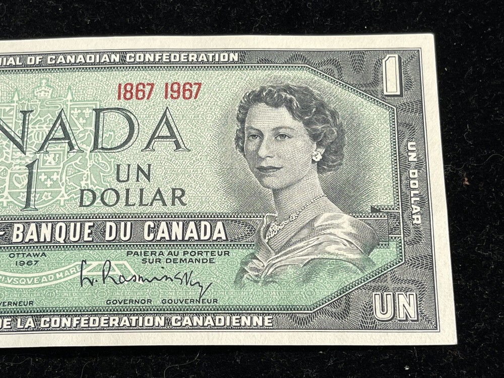 1967 Canada One Dollar Banknote Crispy
